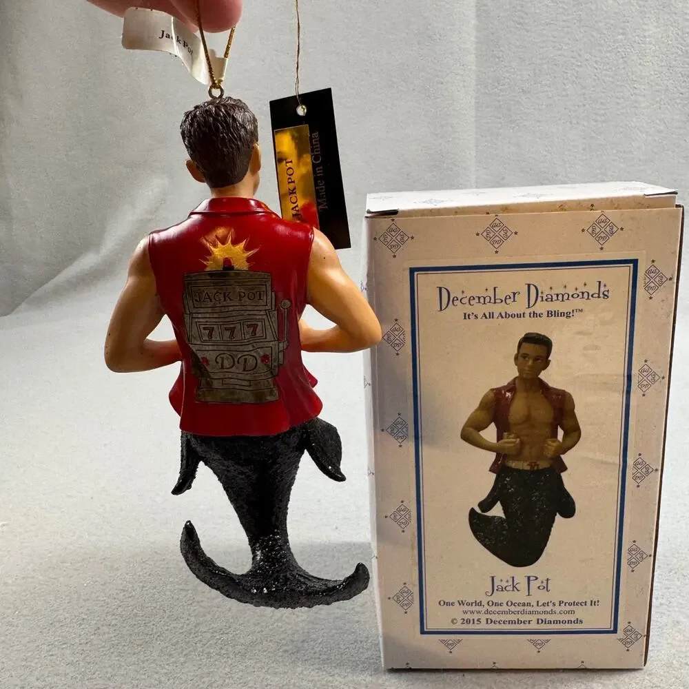 December Diamonds Jack Pot Merman Ornament 2015 Retired w Box 7